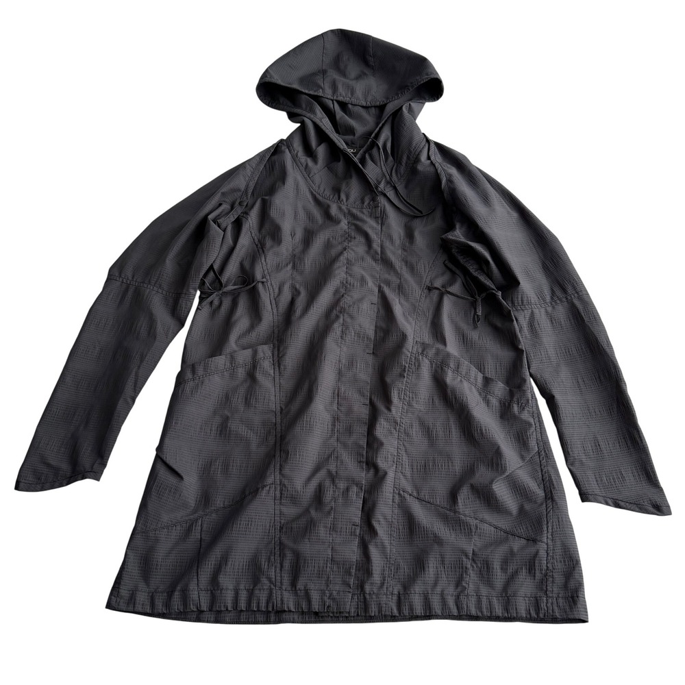 NAU Recycled Polyester Convertible Shirred Texture Snap Off Sleeve Windbreaker M